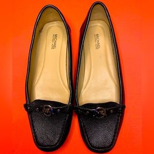 Michael Kors Leather Loafers - Silver Logo